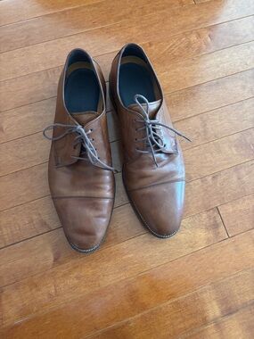Men's Brown Leather Derby Shoes - Classic Lace-Up Dress Oxfords